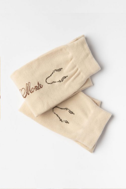 Calcetines Ecuestres beige con Brilli Brilli bracomonte equestrain marbella